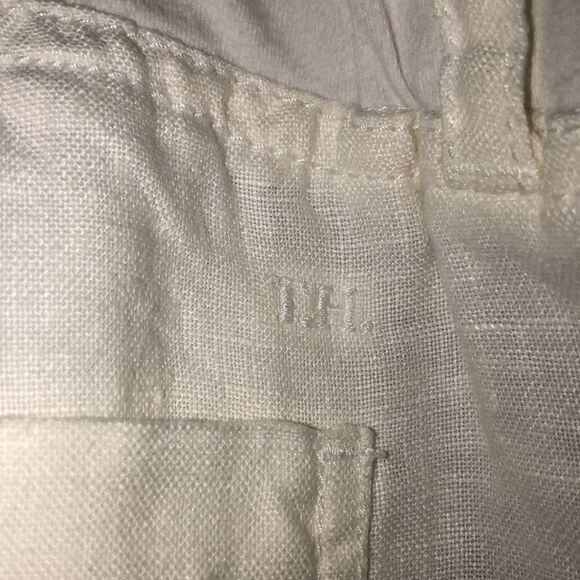 Tommy Hilfiger 10 White Linen Light Wide Leg Four Pocket Drawstring Pants - Picture 10 of 16